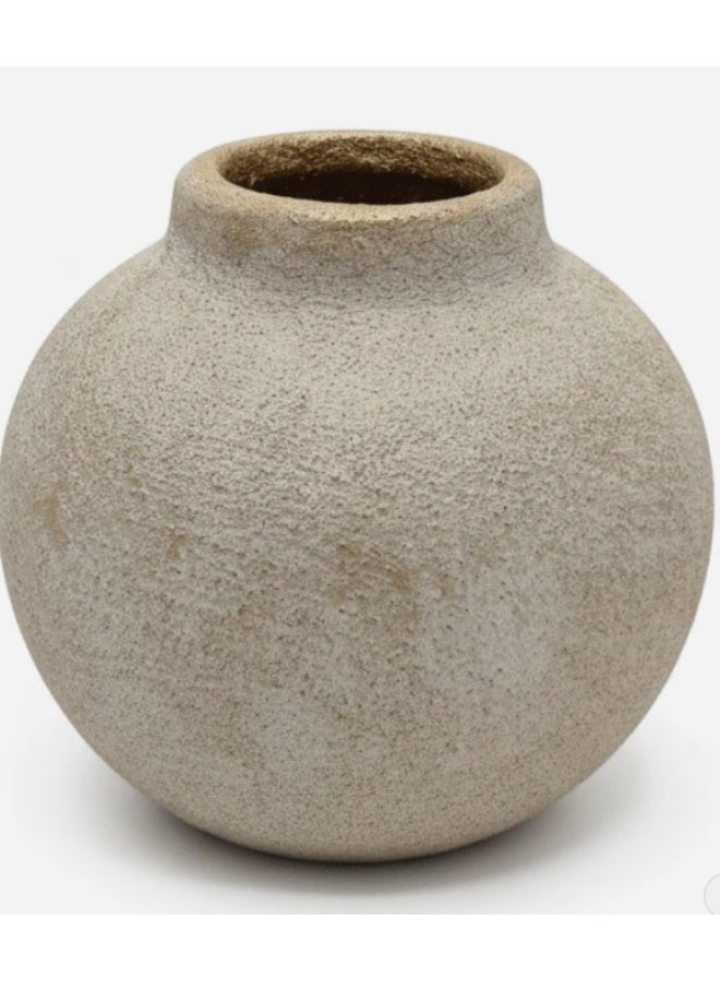 AKDC Luhpar Luxury Ceramic Flower Vase – Elegant Beige with Gold Glitter Accent Decorative Piece, 10 cm - Image 1